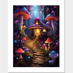 Mystical Magical Mushroom Forest Posters and Art
